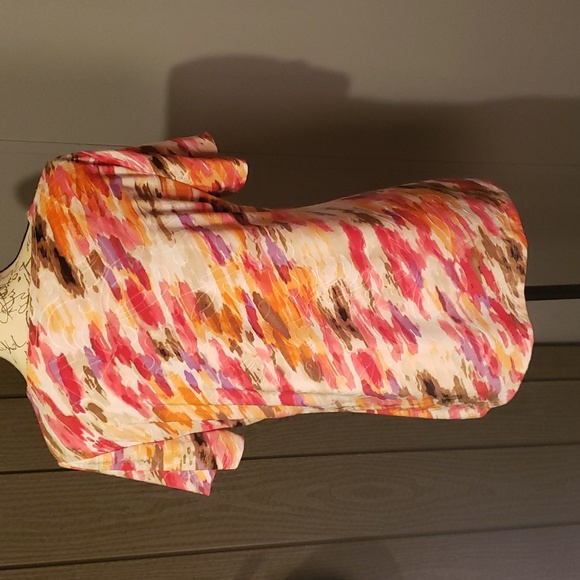 JM Collection Lady's Crewneck Short Sleeved Silky Shirt - Picture 4 of 7